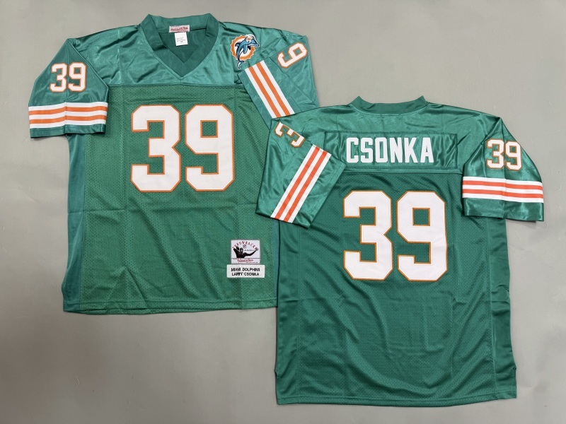 Men 2025 Miami Dolphins #39 Csonka green Throwback Limited NFL Jersey style 002